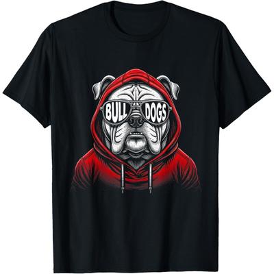 Bulldog Splitglare Monochrom Tiere Starren Für Männer Frauen T-Shirt