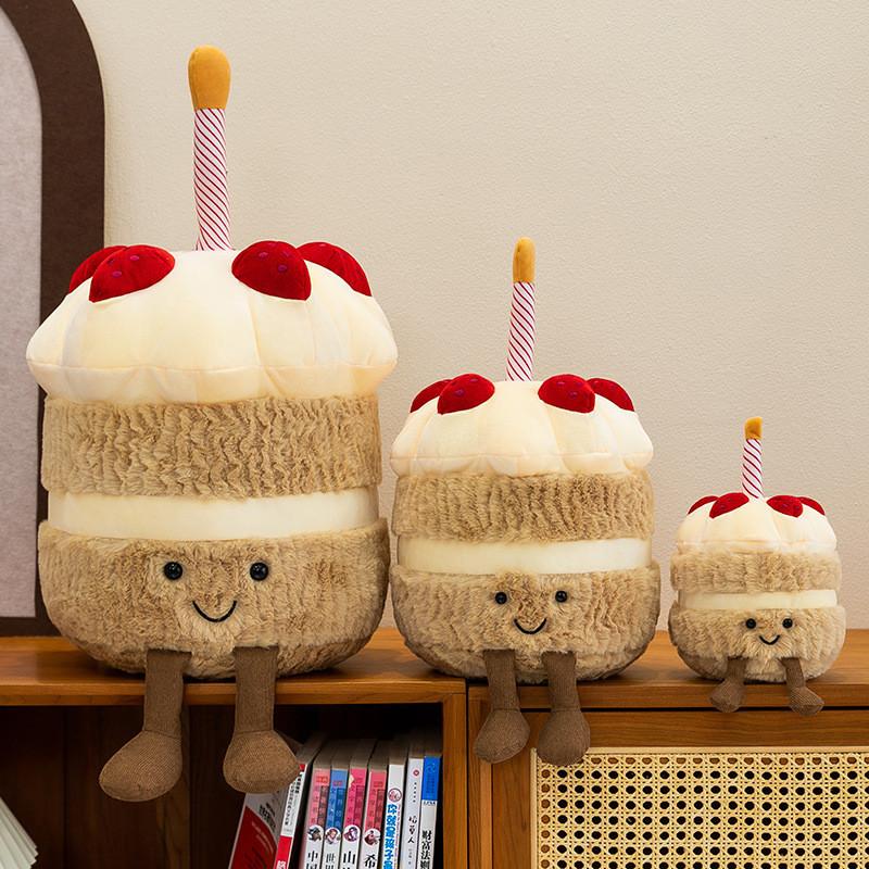Giocattolo Torta Fragola Peluche Con Imbottitura Morbida in Cotone PP Per Bambini e Ragazze Idee Regalo