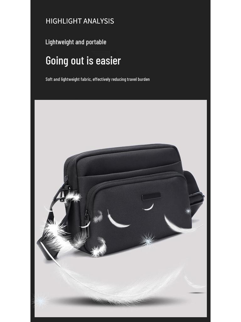 Men's Lightweight Crossbody Bag: Casual, Simple, Large Capacity, Multi-Compartment, Trendy Shoulder Bag.