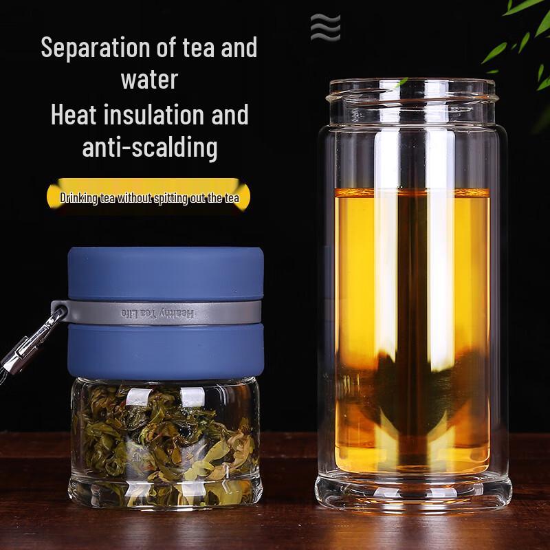 Kuangdi Double-Wall Glass Tea Infuser Bottle