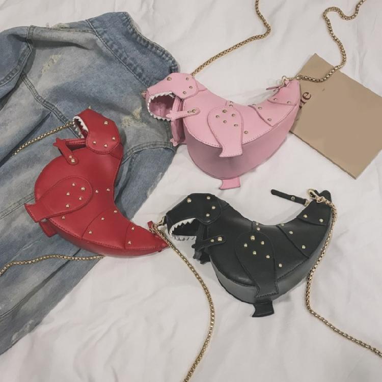 Chic PU Dinosaur Handbag Shoulder Bags Lightweight Crossbody Bag for Girls