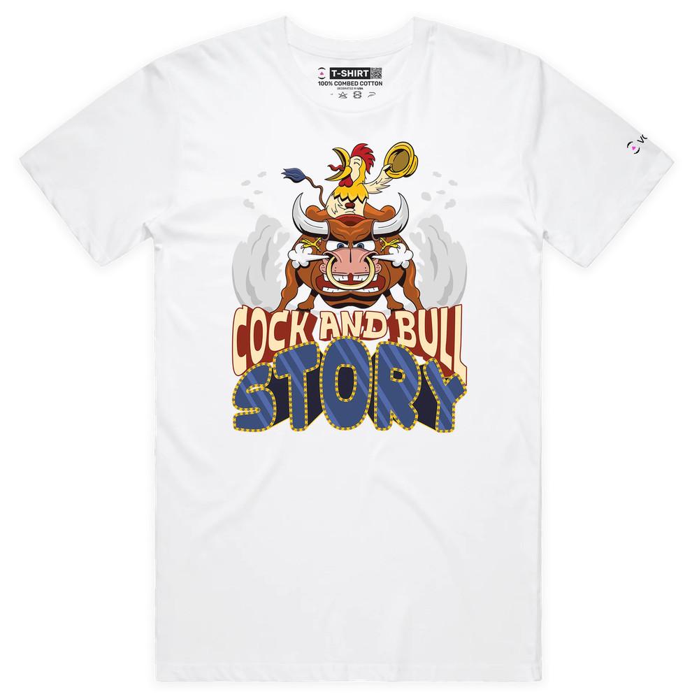 VOICEART A Cock and Bull Funny Animals T-shirt with Premium Quality Graphic 3XL
