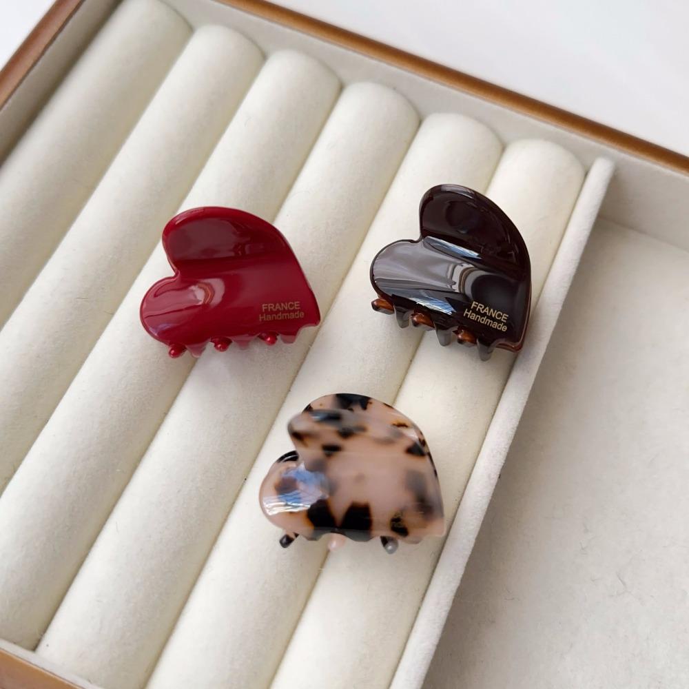 Acetic Acid Mini Hair Claw Y2K Acetate Hair Clips Cute Love Heart Hair Claw  Party