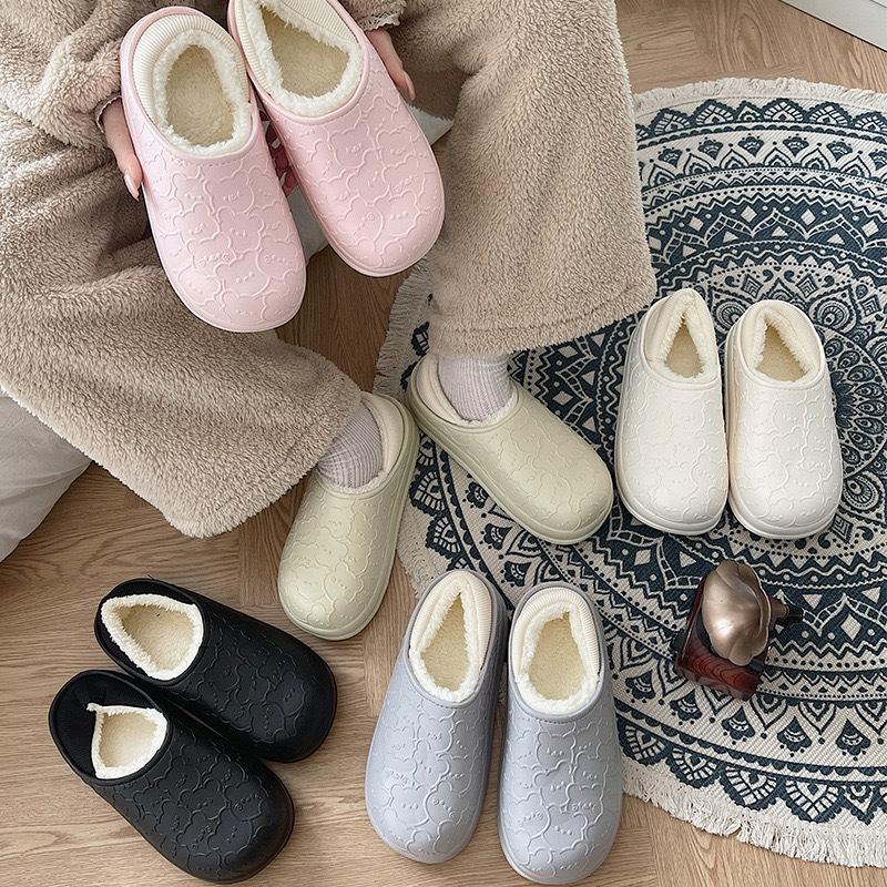 Cotton slippers new winter outer wear indoor home home warm shoes bag heel waterproof shoes cotton shoes