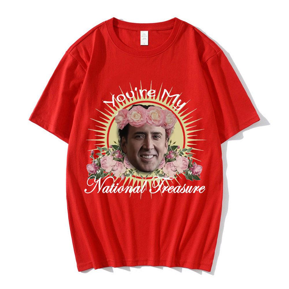 Youre My National Treasure Nicolas Cage Unisexs Womens Oversized TShirts Funny Crew Neck TShirt 100 Cotton Tees Streetwear S