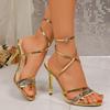 New Summer Elegant Strap Solid Color Square Toe High Heels Open Toe Fashion Sexy Banquet Women'S Shoes  Pumps Women Shoes