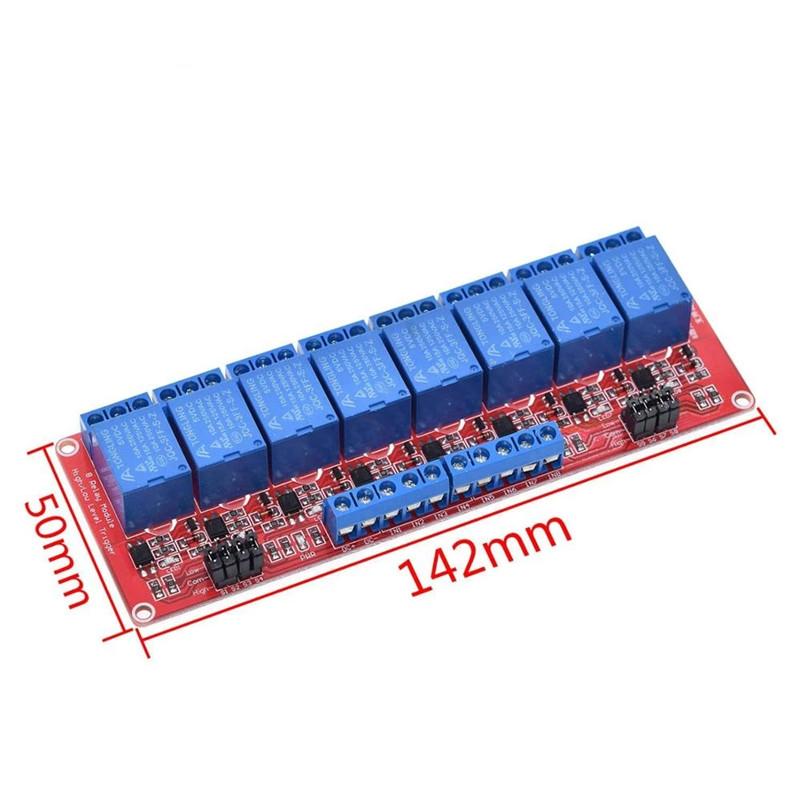 1 2 4 8 Kanal 5V/12V Relaismodul Board Shield mit Optokoppler Unterstützung High- und Low-Level-Trigger für Arduino