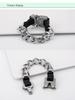 Men's Titanium Steel Hip-Hop Chain Bracelet, European & American Style, Safety Buckle.