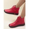 New Spring Casual Women Shoes Platform Loafers Lace Up Leather Flats Slip-On Mom Shoe Mujer Zapatos Chaussure Femme