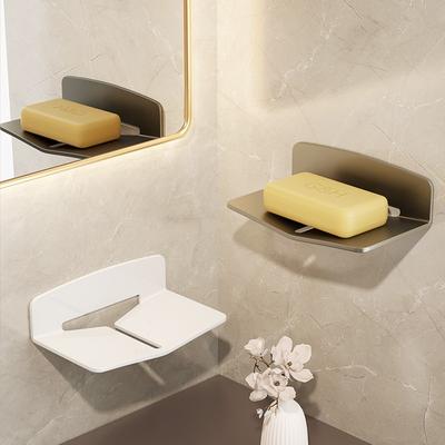 Bathroom Soap Dish Creative Drain Space Aluminum Punch-free Toilet Soap Dish Bathroom Shelf Wall-mounted