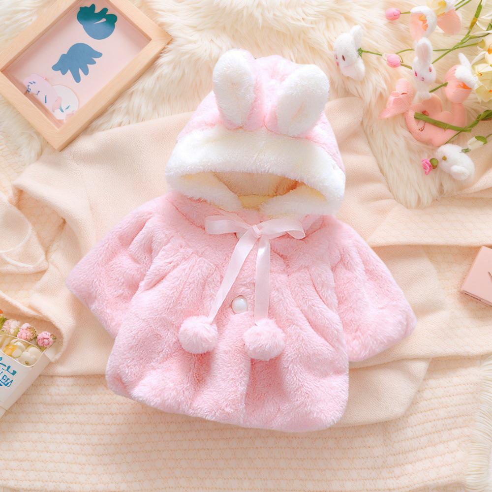 Girls' New Hooded Furry Cape Coat - Winter Faux Fur Shawl Sweater for Dolls