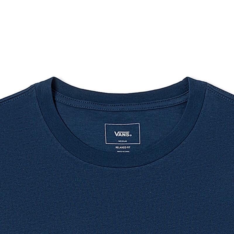 Vans American Vintage Letter Print Loose Round Neck Short Sleeve T-Shirt Unisex T-Shirts Dark-Blue VN00090GLKZ