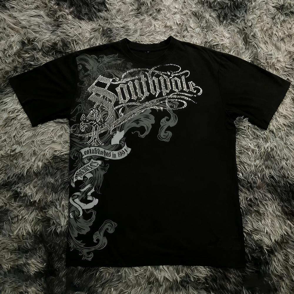 Europäisches und Amerikanisches Herren Sommer T-Shirt mit Totenkopf-Print, bequem und mit Rundhalsausschnitt, Outdoor Street Damenmode Top