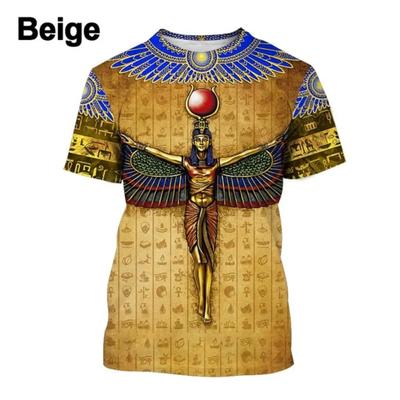 Men's 3D Printed Pharaoh Anubis T-Shirt for Men Ancient Egypt Pattern Tees Casual Tops Street Sport T Shirts