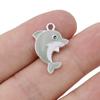 10Pcs Silver Plated Blue Enamel Dolphin Charms Pendant For Jewelry Making Earrings Bracelet Necklace Accessories Diy 23X19Mm