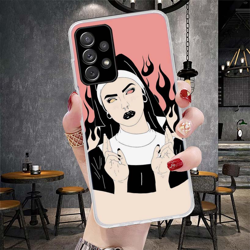 

Pink Cat Skull Sorceress Witch Soft Phone Case For Samsung Galaxy A13 A14 A15 A16 A17 A53 A54 A55 A56 A57 A33 A34 A35 A36 A37 A2 Samsung A17