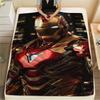 Iron Man Poster Print Flannel Blanket, Comfortable Warm for Sofa Bed Chair, Versatile for Picnic -HYQ35