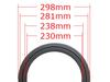 Speaker Cloth Edge for Speaker 298mm Outer Speaker Unit Repair Replacement Part 12-inch Units, Diameter, Black,