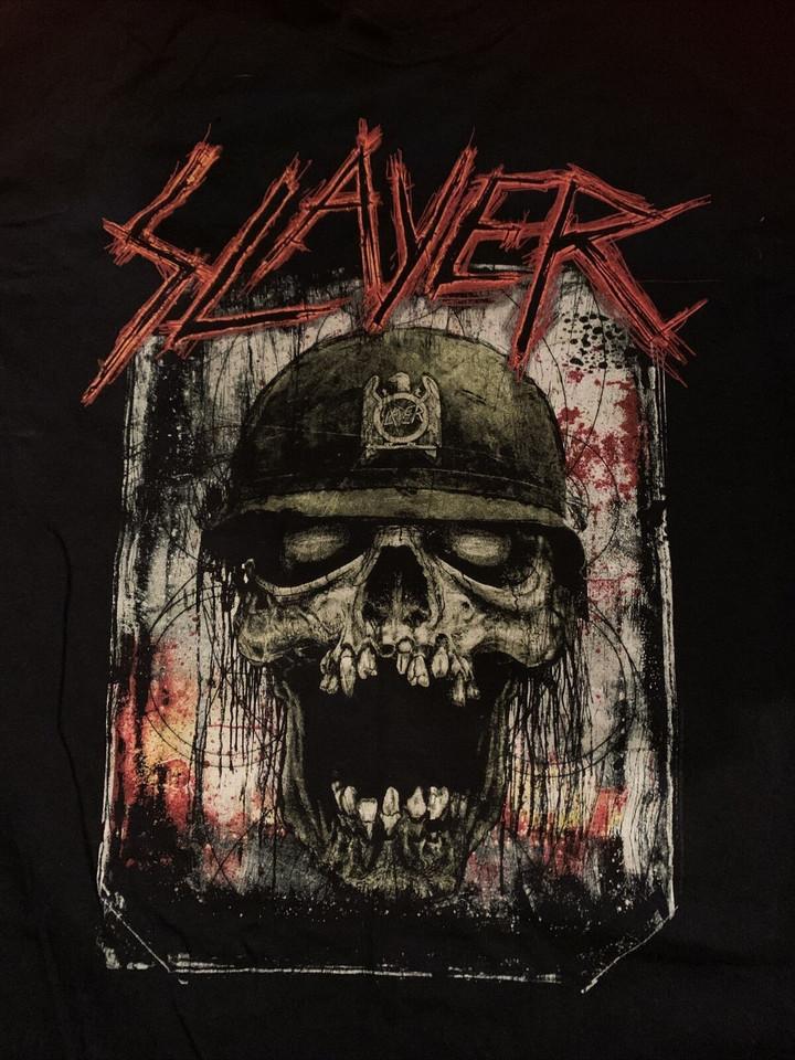 Винтажная мужская футболка Slayer World Tour Черная футболка Все размеры S-5XL Унисекс футболка XXL