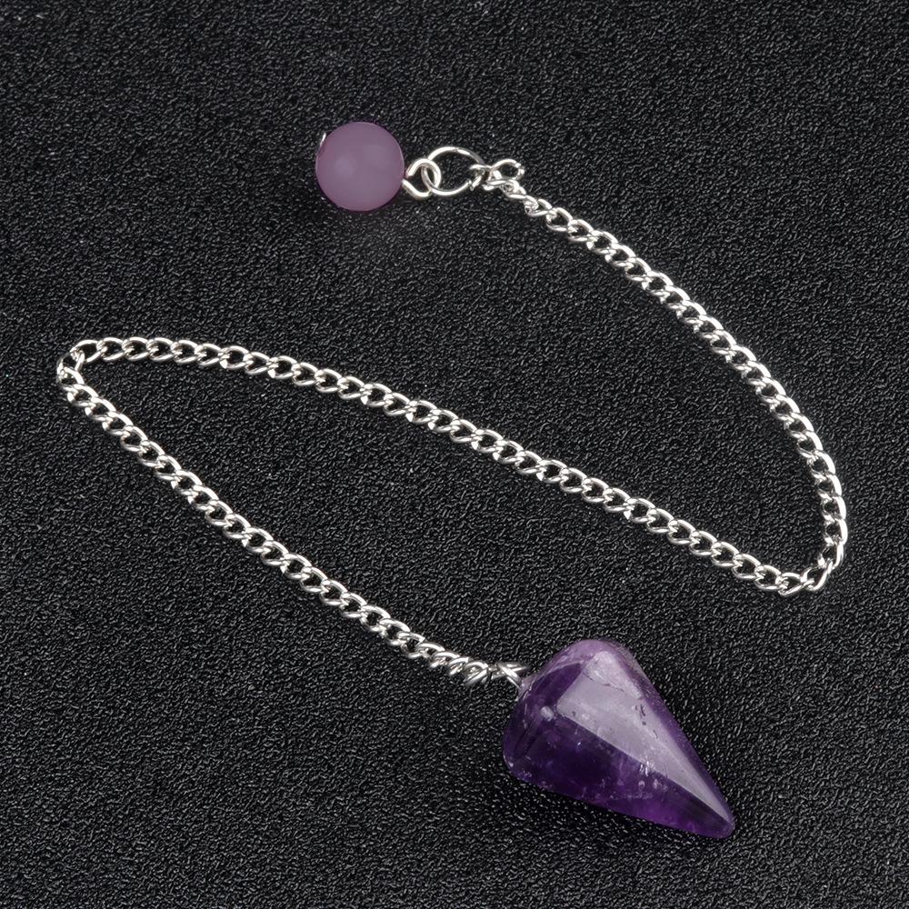 Rose Quartz & Tiger Eye Hexagonal Pyramid Pendulum Agate Crystal Pendant