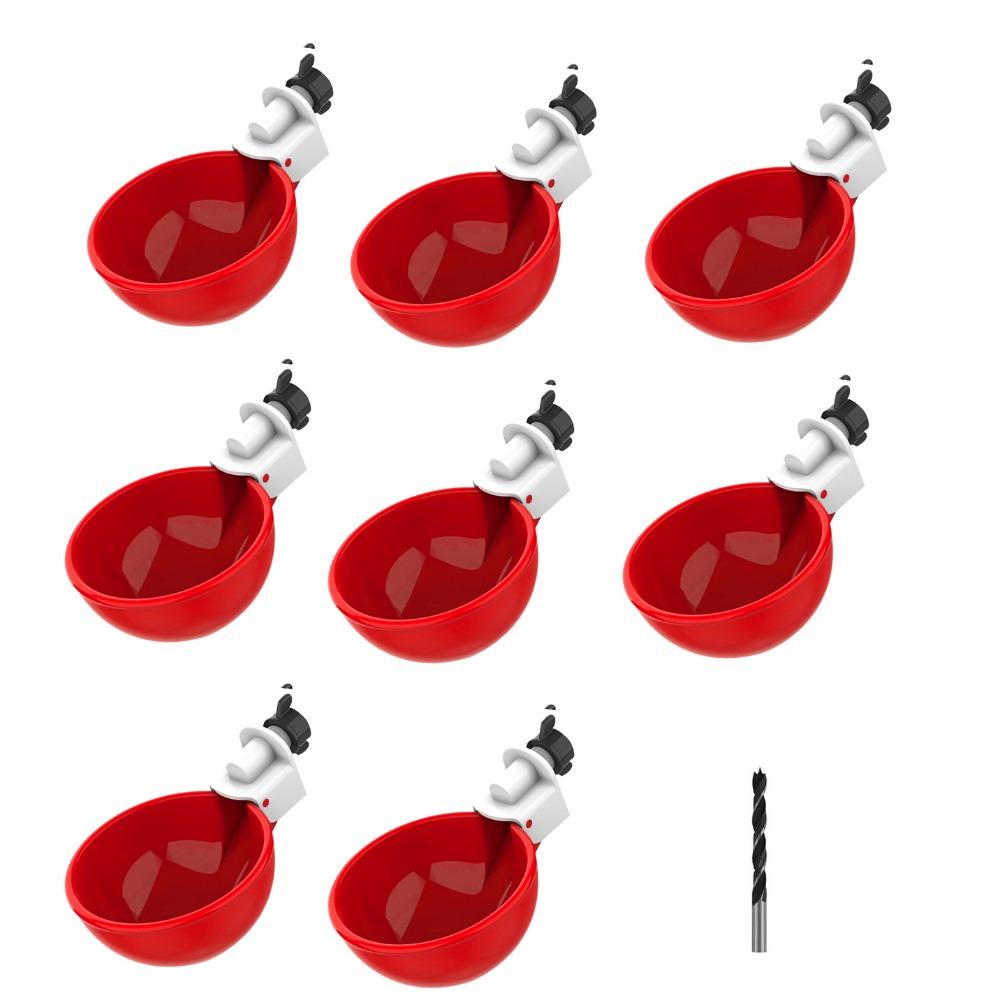 8Pcs Plastic Automatic Chicken Drinker Hanging Easy Installation Poultry Drinker Larger Capacity Duck Drinking Cup