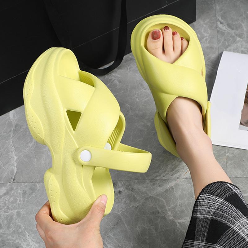 Fashion Rimocy Eva Solid Thick Platform Women's Sandals Summer Soft Comfortable Fashion Beach Sandels 2025 New Non Slip Wedges Slippers