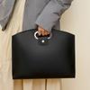 PU Office Document Tote Bag Large Capacity Briefcases Simple File Bag  Travel