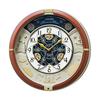 Seiko Clock Wall Clock Karakuri Clock Analog Triple Selection Melody Brown Metallic 39 X 39 X 9.6 Cm RE601B