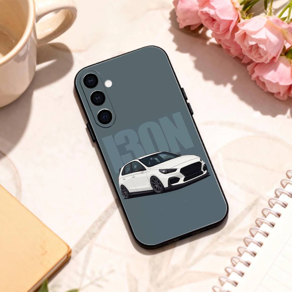 Etui na telefon samochodowy I20N I30N P-Pocket Rocket do Samsung Galaxy A73, A72, A71, A70, A53, A52, A51 i innych, miękka, czarna skorupa