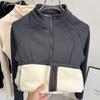 New Sports Coat Women's Autumn Winter Velvet Warm Stand-up Collar Top Fitness Wear Jackets
