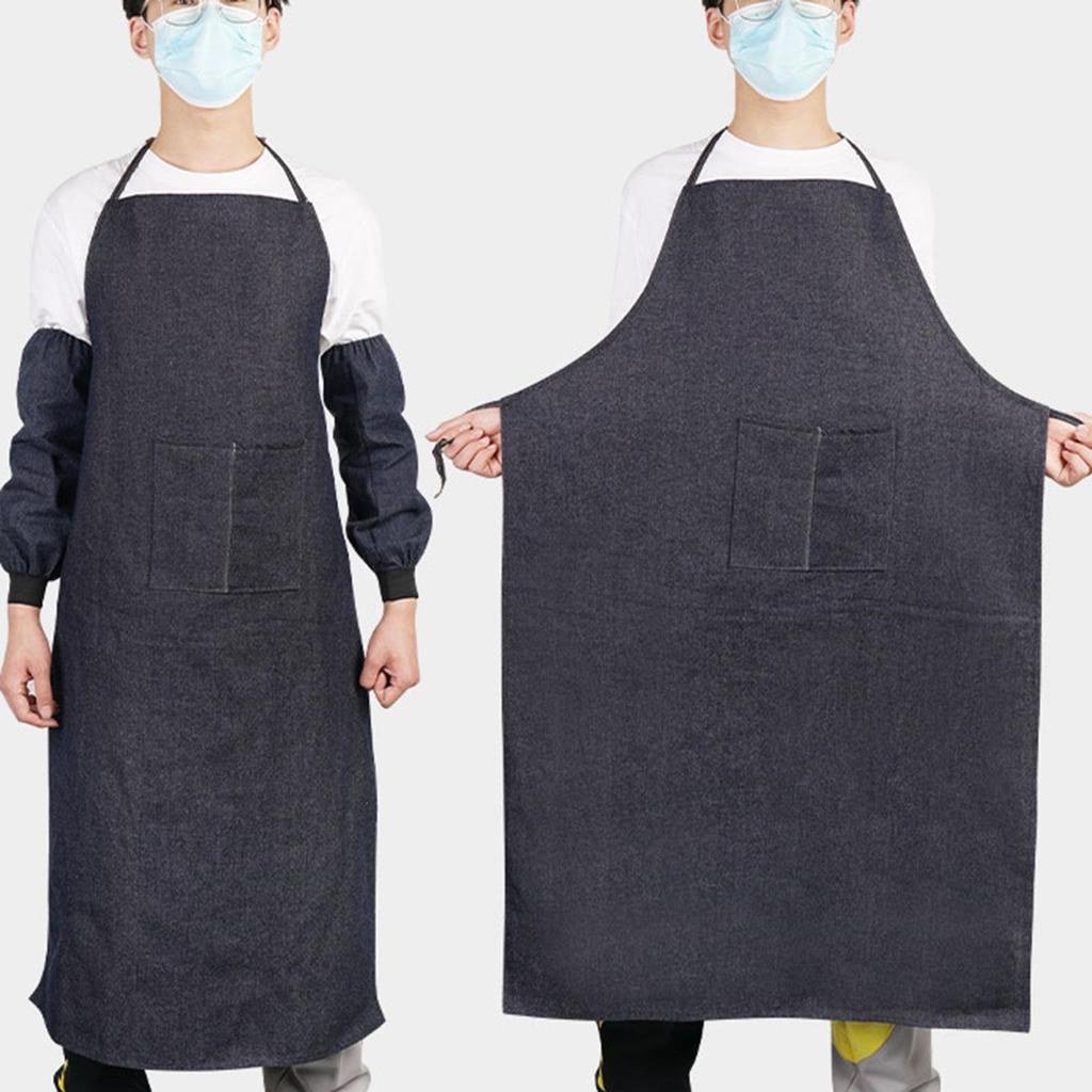 Denim Apron Welding Apron Lightweight Workwear Comfort Bib with Pocket for