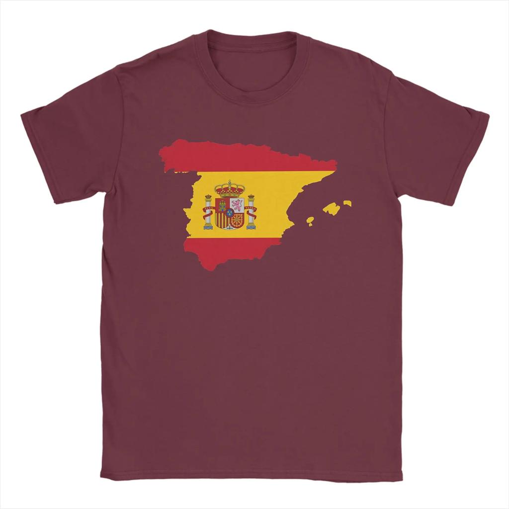 Spain Map Tshirt Unisex Vintage 100 Cotton Tee Shirt O Neck Short Sleeve T Shirts Birthday Present Tops
