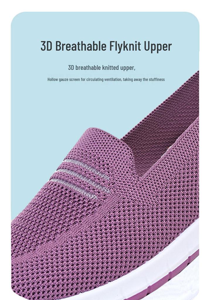 2026 Breathable Mesh Slip-On Flat Shoes for Middle-aged & Elderly - New Style Comfortable Old Beijing Cloth Mom Shoes