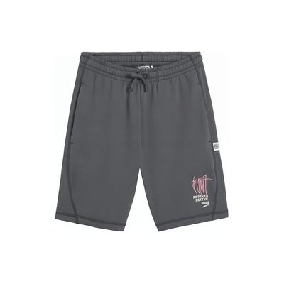 Handwritten Letter Embroidery Design Lace-Up Breathable Comfortable Mid-Rise Casual Shorts Unisex Shorts Mineral-Gray 626094-80