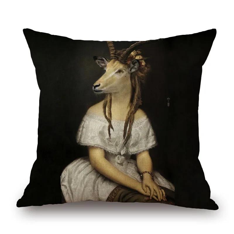 Home Decoration Sheep Rabbit Dog Cushion Cover Cute Animal Pillowcase Cartoon Sofa