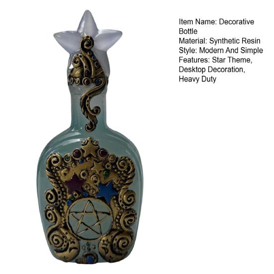 Vintage Decorative Bottle Ornament Resin Star Theme Vase Table Centerpiece Bedroom Living Room Dining Table Bookshelf Desktop Decoration
