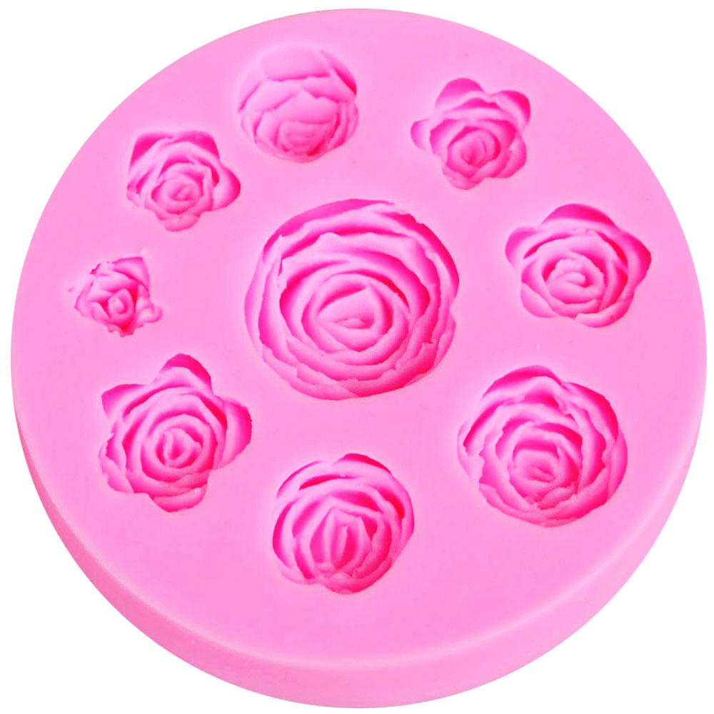 Rose Silicon Molds For Cookie Baking Fondant Chocolate Cookie 3d Pastry Moulds Wedding Decorations Silicone Kitchen Accessories
