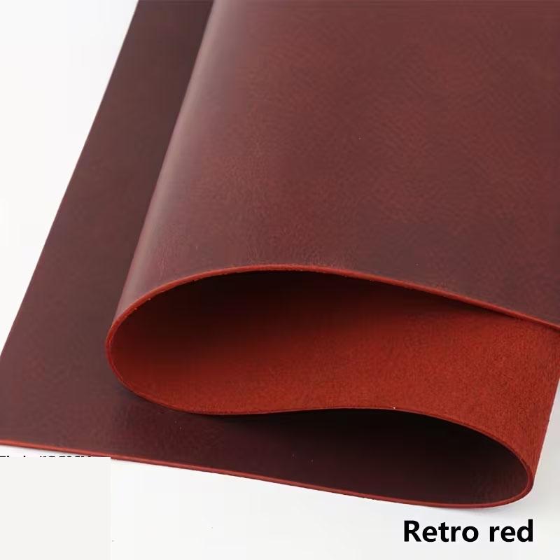 9-color crazy horse leather, top grain cowhide genuine leather, vintage color-changing oily leather, 2mm thick, handcrafted DIY, 10x20cm красный