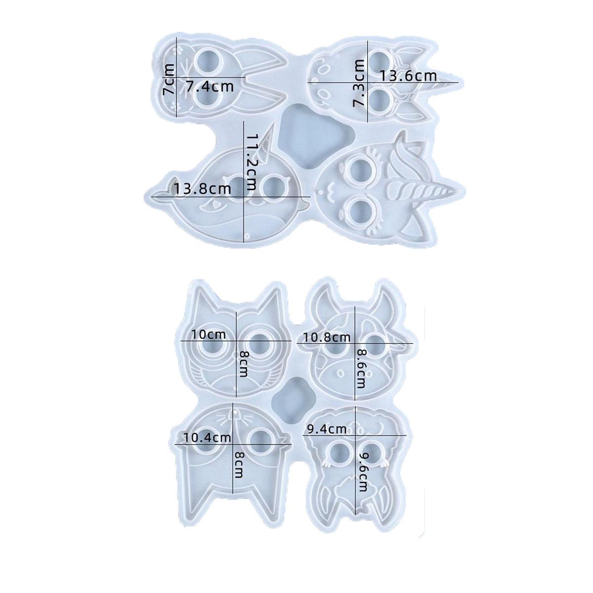 

Силиконовая форма для брелка для самообороны с котом, белая форма для эпоксидной смолы «сделай сам», четыре костяшки пальцев