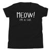 Miau ich bin eine Katze Lustiges Faules Halloween Kostüm Outfit Jugend Kurzarm T-Shirt