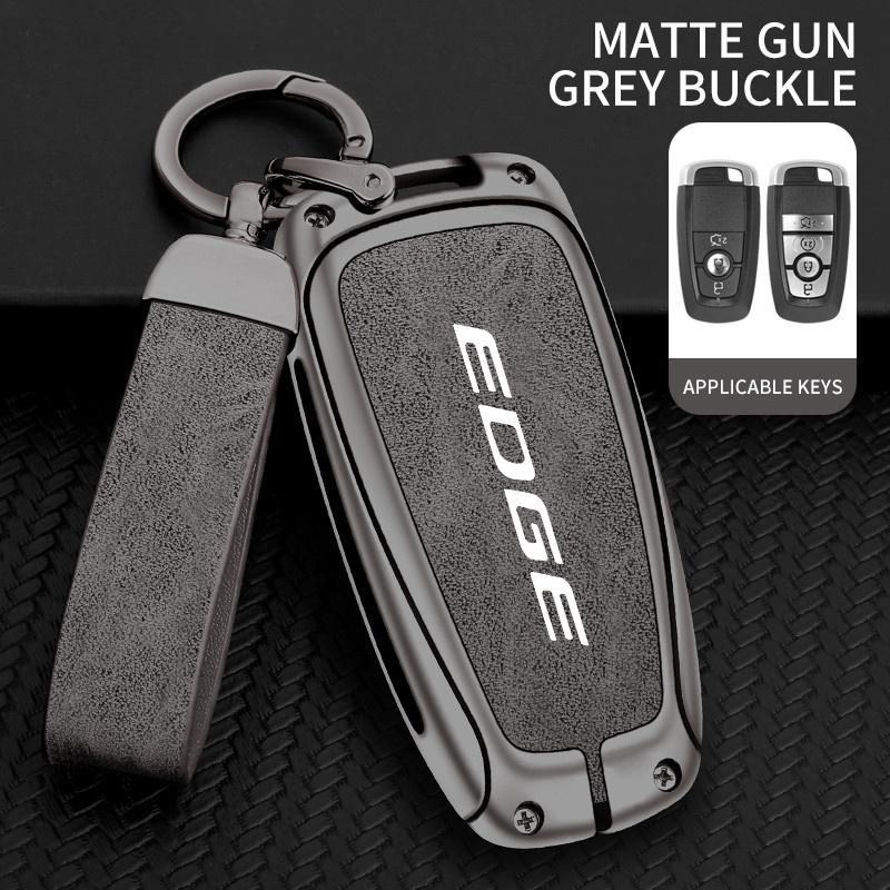Zinc Alloy Car Key Case Fob Cover Protector Shell Fob Bag For Ford Edge EDGE 2020 2018 2017 2016 2015 Car Keychain Accessories
