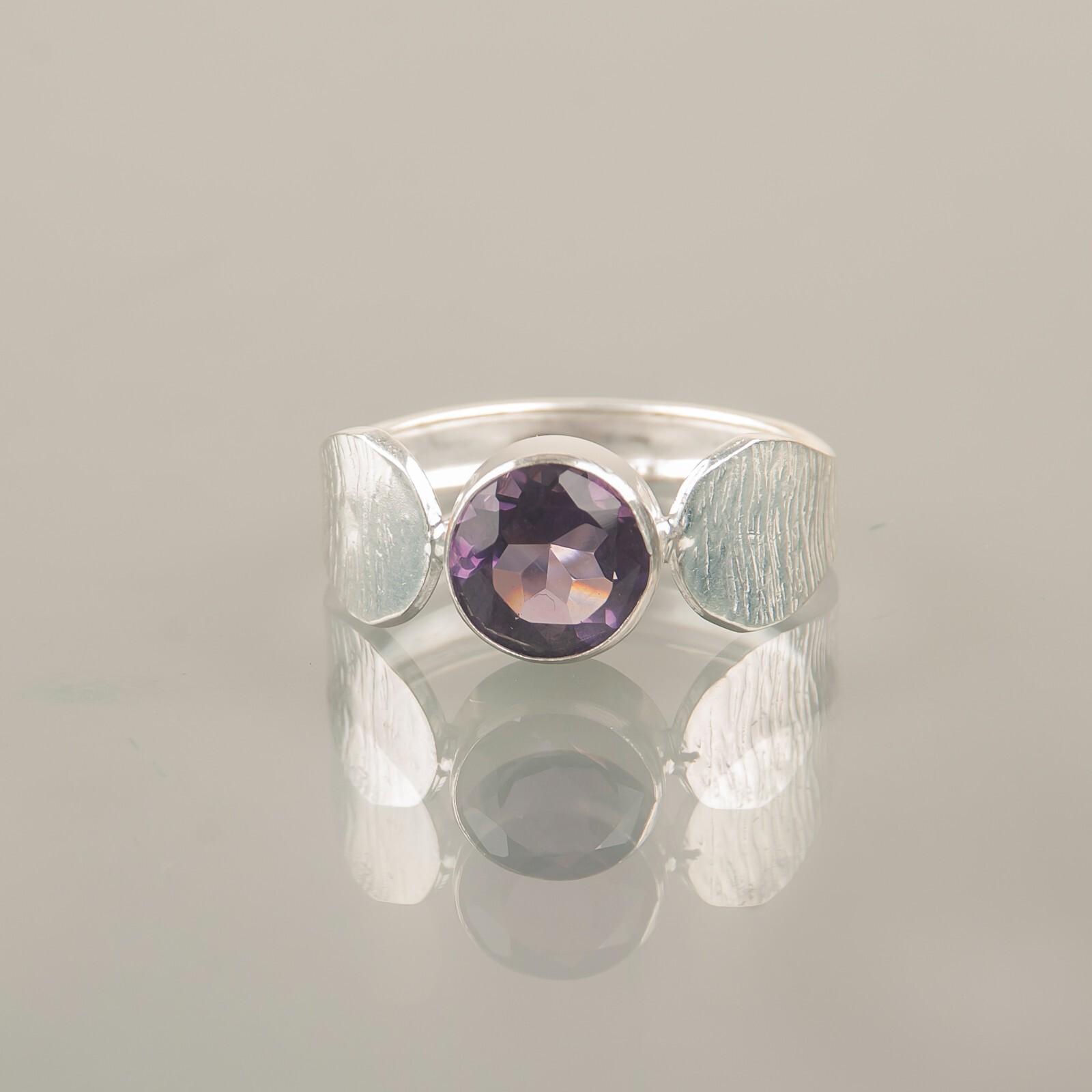 

Натуральный Аметист Драгоценный Камень 925 Стерлинговое Серебро Ювелирные Изделия Кольцо Ручной Работы Для Женщин RR-1-4 8.75