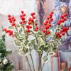 Artificial Berries Holly Red Berries Green Leaf Branches Dining Table Flower Arrangement Decoration DIY Xmas Tree Pendants
