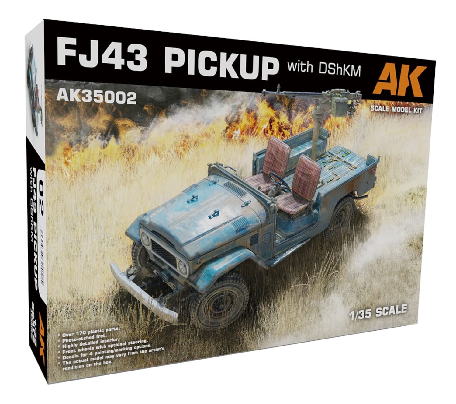 

AK Interactive Scale Compact Drive SUV Military Version with DShKM Heavy Machine Plastic Model Kit AK35002 1/35 Modern-Use Four-Wheel Gun,