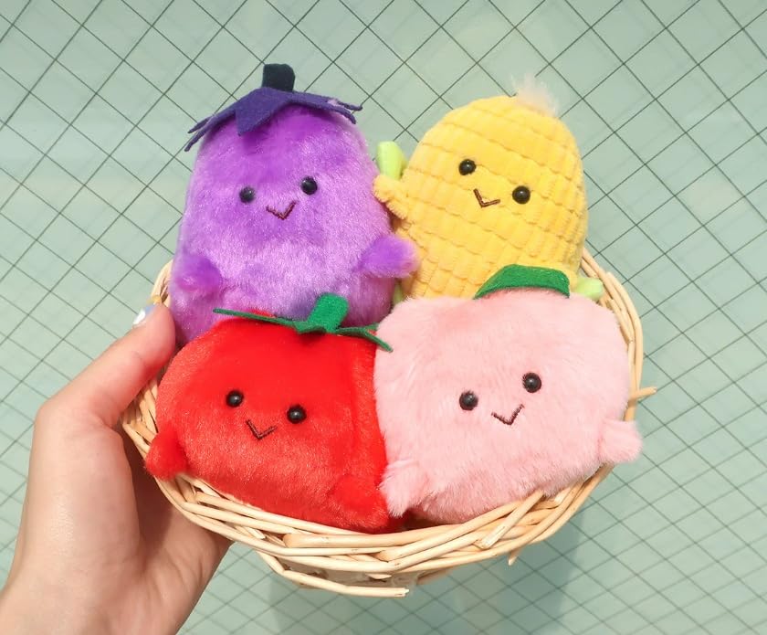Naitou Design Pochamaru Summer Freshly Picked Series Eggplant Plush Toy (Approx. 12cm tall, Ages 6 and up)
