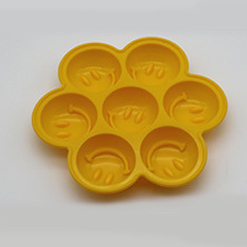 

Силиконовый лоток для льда с 7 отверстиями, креативный смайлик, силиконовая форма для льда, силиконовая форма жёлтый
