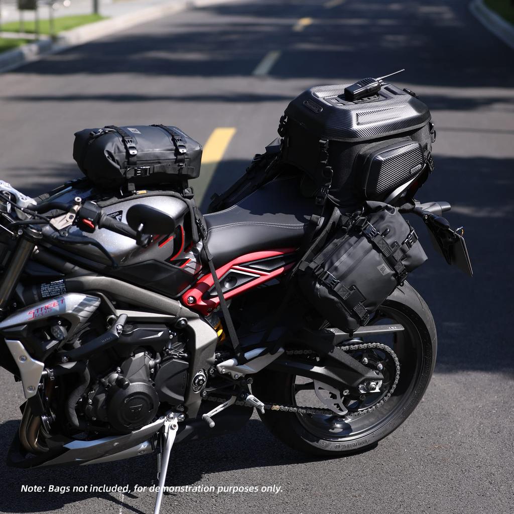 Rhinowalk Side Bag Base - Motorcycle Side Bag Fitting System - Easy Installation - Motorcycle Side Bag Holder - Increases Load Capacity - Universal Ty