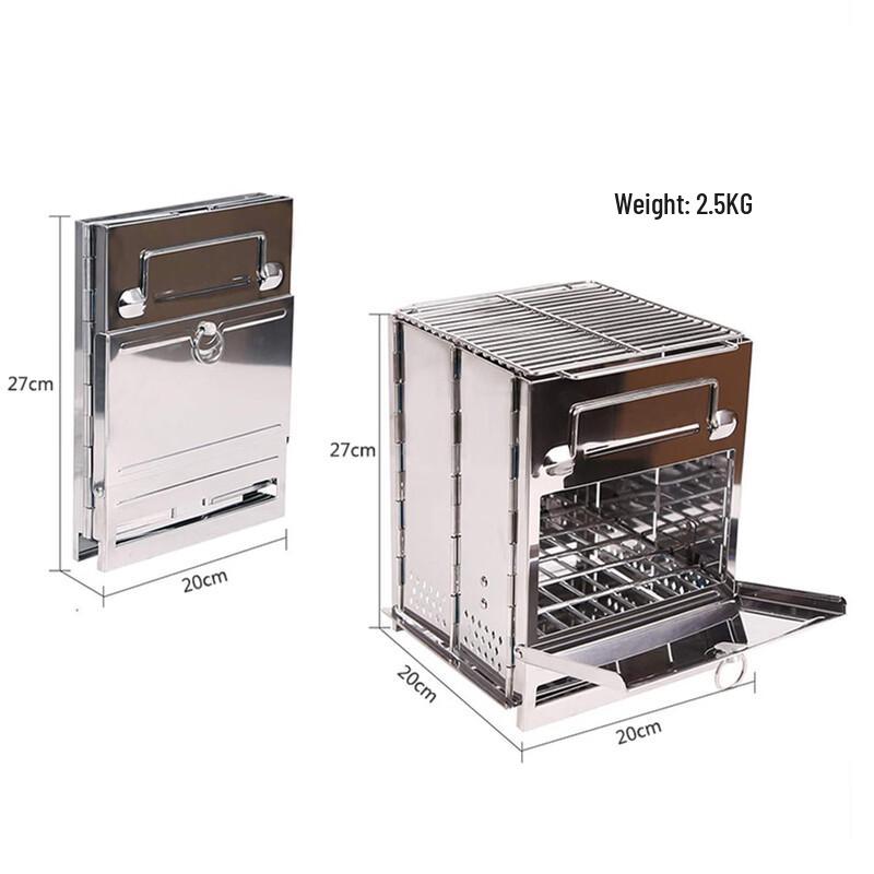 Oeny Portable Folding Stainless Steel Camping Wood Stove