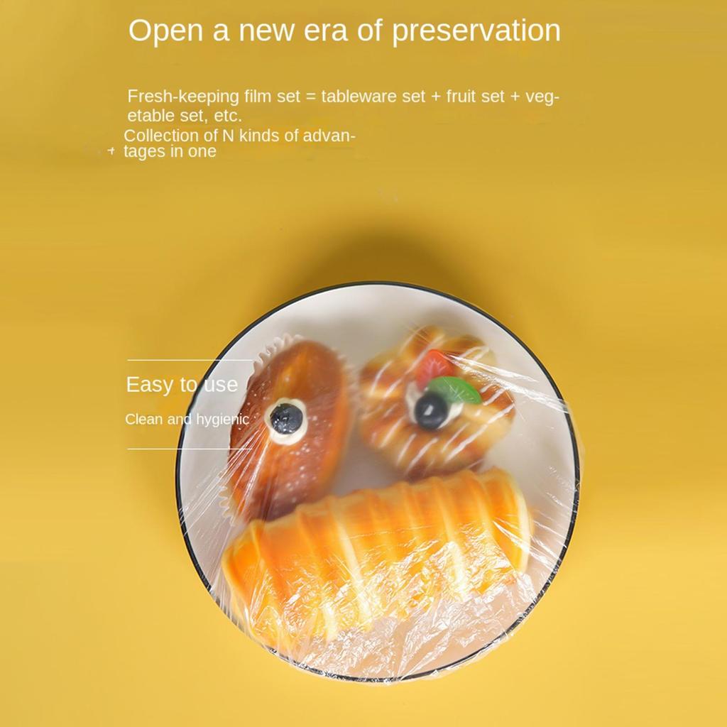100pcs PE Airtight Reusable Elastic Food Covers Bowl Wrap for Sourdough Fruit Dough Leftover Home Outdoor Meal Prep Bowl Cover