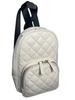 Genuine Lamb Leather Quilted Backpack for Women, 003RC (Ivory)